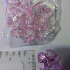 Pink acrylic rocking horse charms - pack of 6