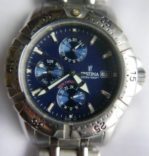 Men's Festina Chronograph Quartz Watch 100M/330FT Multifunction 16059 Watch-Festina Wristwatch Quartz Analog