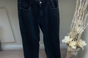 MYOURSA High Waisted Wide Leg Jeans in Washed Black Size Medium