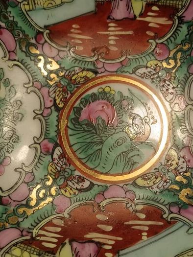 Vintage Famille Rose Hand Painted 14 cms Bowl