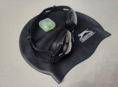 Slazenger Swimming Goggles, Hat and Ear Plugs