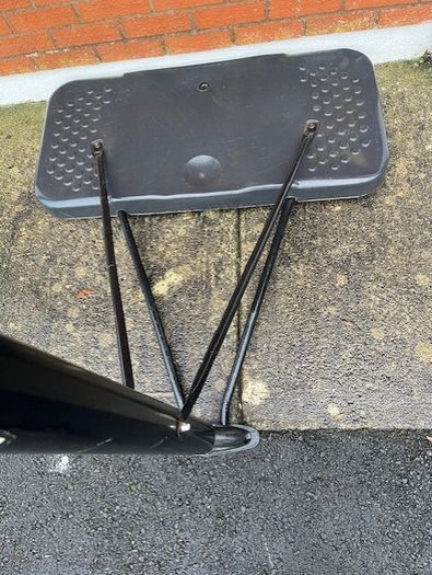 Portable Basketball Stand- Adjustable. stored in garage when not in use. In Very Good Condition.