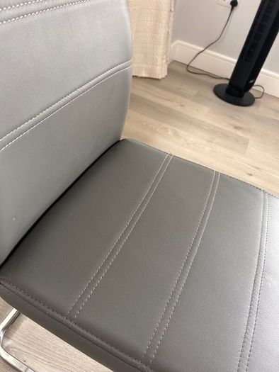 6 grey leather effect dining chairs