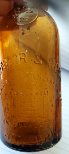 O Connor's kanturk 1/2 pint vintage bottle,,bottle seems to have a defect,around bottom of bottle, holds water no leeks,see pictures,sold as is ,lovely display advertising bottle, collectors items, buyer collects or pays postage thank you,
