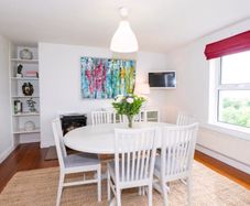 Extending Solid Wood Dining Table & 8 Matching Upholstered Chairs