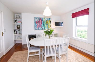 Extending Solid Wood Dining Table & 8 Matching Upholstered Chairs