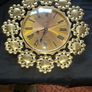 West German Acctim quartz Working Wall Clock featuring a gold-toned Starburst or Petal Design, Postage Available or Collection Image 2