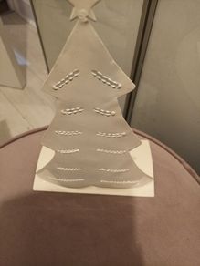 Cream metal christmas candle holder