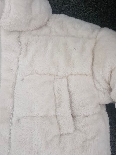 cream heavy fur effect puffa