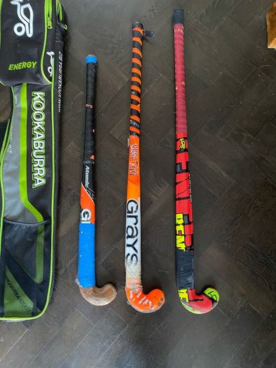 Hockey sticks;  bags & shin guards