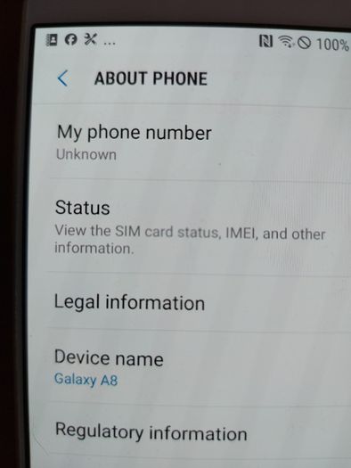 Samsung Galaxy A8, Model SCV 32, 2GB Ram, 32GB HDD, Android version 7.0, in excellent working and cosmetic condition