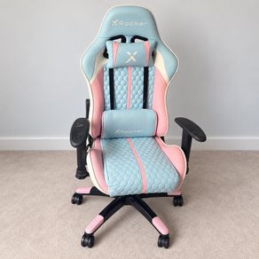 X Rocker Gaming Chair Blue and Pink