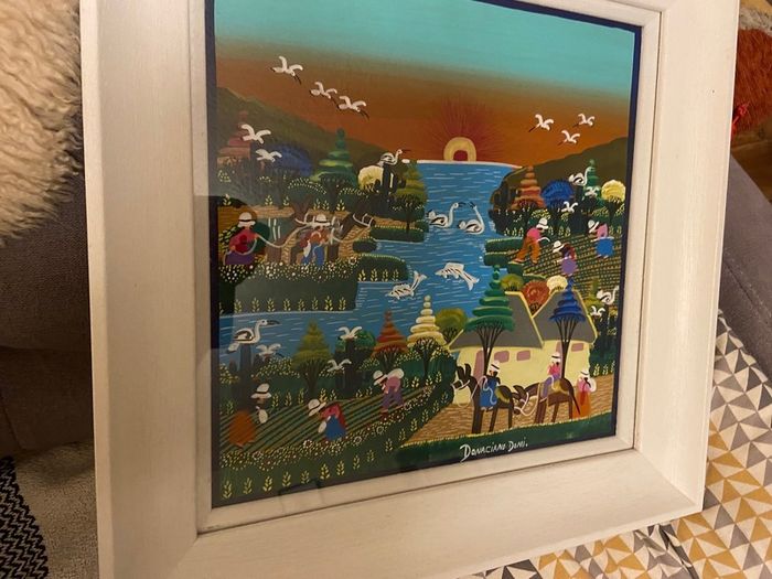 Original painting, 'naive' style, professionally framed