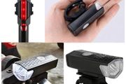 Bike Light Set, USB Rechargeable Super Bright LED Waterproof Headlight Front Lights and Back Rear Bike Lights, Adjustable Lighting Modes, Cycling Lights for Road &amp; Mountain, bike parts