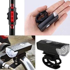 Bike Light Set, USB Rechargeable Super Bright LED Waterproof Headlight Front Lights and Back Rear Bike Lights, Adjustable Lighting Modes, Cycling Lights for Road & Mountain, bike parts