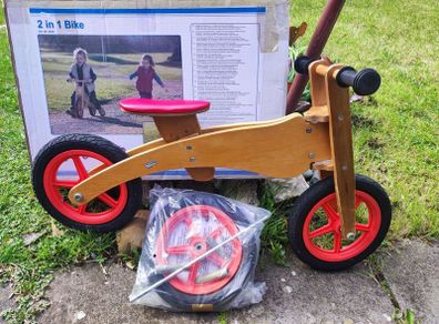 Balance bike and trike 2in1 wooden