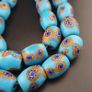 Vintage Blue Millefiori Glass Beads Strand Necklace 22 inches Long Image 8
