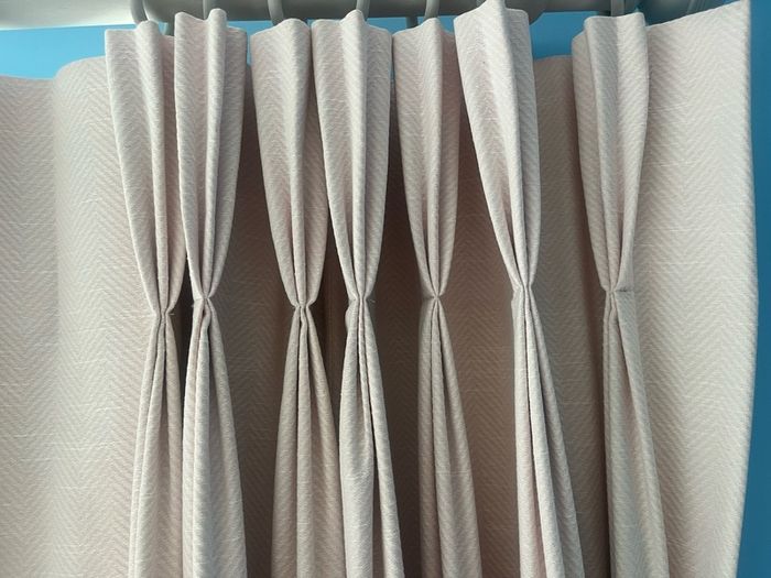 Bedroom Curtains, pole and hold backs