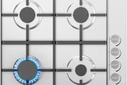 Built-in 60cm Gas Hob - Stainless Steel with 4 Cooking Areas, Easy Clean Surface, One -Hand Ignition, 60 x 52 x 8.9 cm (L x W x H)