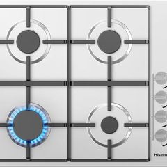 Built-in 60cm Gas Hob - Stainless Steel with 4 Cooking Areas, Easy Clean Surface, One -Hand Ignition, 60 x 52 x 8.9 cm (L x W x H)