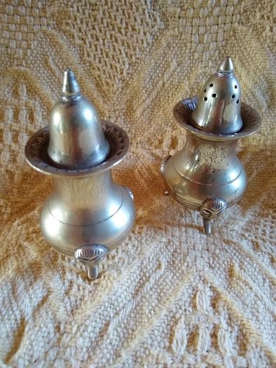 Antique Salt and Pepper Condiment Set