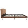 Bed Frame Brown Faux Suede Leather 150x200 cm Image 4