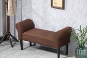 Bench Banquette Contemporary Design curved armrests Great Comfort 102L x 36l x 51H cm Brown