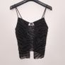 Motel Rocks Black Zebra Flocked Mesh Lace Up Cami Tank Top Size S Image 6