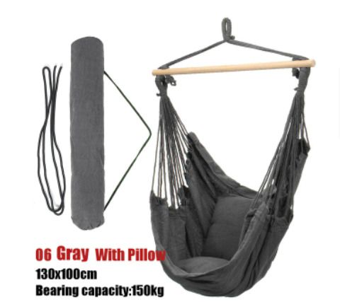 BRAND NEW Portable Hanging Hammock Chair Swing Thicken Porch Seat Garden Outdoor Camping Patio Travel