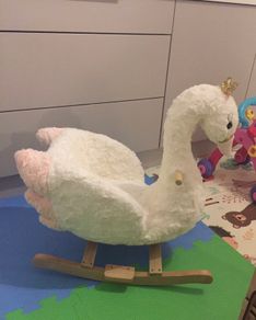 Wooden rocking swan