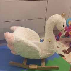 Wooden rocking swan
