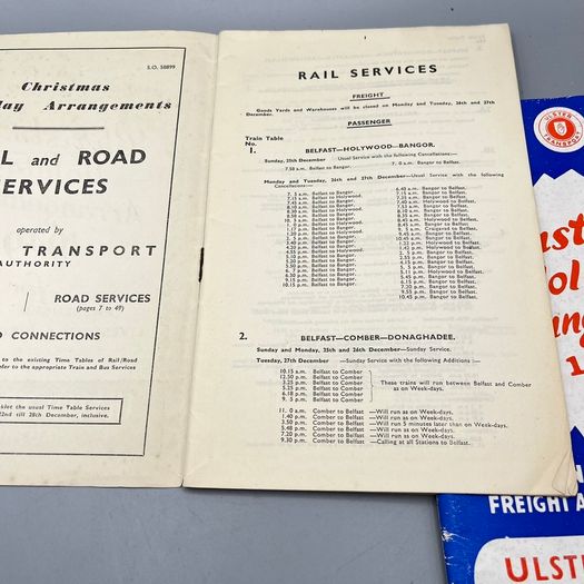 Ulster Transport Authority Easter and Christmas Holiday Timetables - 1949 & 1953