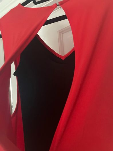 DKNY red dress with black insert size Xs