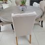 4 upholstered linen dining chairs Image 6