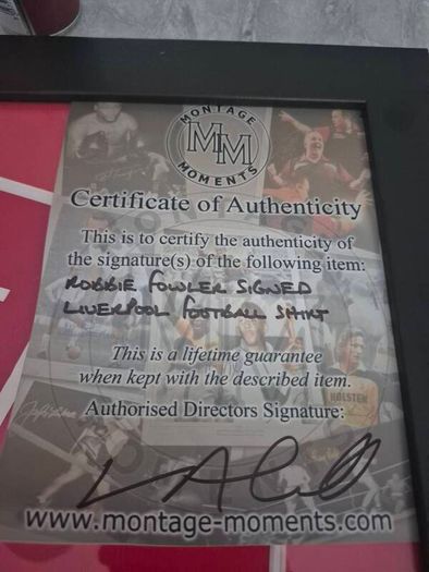 Liverpool FC Legend Robbie Fowler Signed & Framed No.9 Jersey with COA
