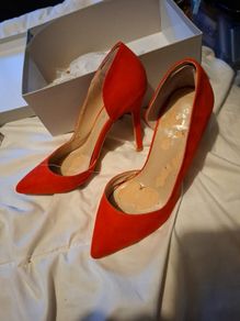 Size 4 Carvela red/orange high heels