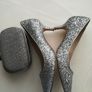 Silver Nine West heels size 6 (39) with matching clutch Image 7