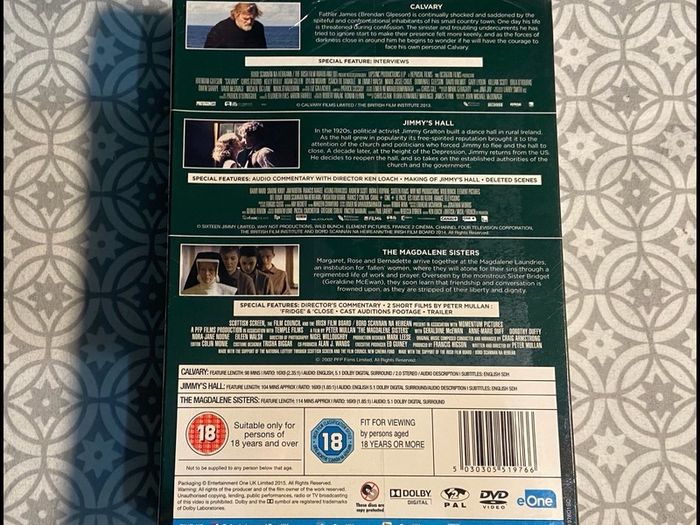 3 DVD BoxSet: Calvary, Jimmy Hall, & The Magdalene Sisters