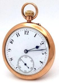 An Antique 9K Gold Double-Cased Pocket Watch.