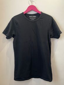 JACK & JONES Black Round Neck T Shirt Size M!