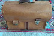 Vintage French leather briefcase