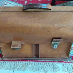 Vintage French leather briefcase
