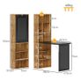 Folding Desk with Blackboard Multi-function Computer Office Workstation Side Shelf for Home Office, Rustic Brown Image 2