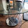 Chrome steel & tempered glass dining tsble & chairs Image 3