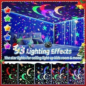 Night Light Projector for Bedroom, 93 Lighting  3 Films Star Projector Plug in Night Light Kids, 360  Rotate & Timer & Dimmable Sensory Lights, Nursery Decor