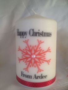 Personalised large christmas candle
