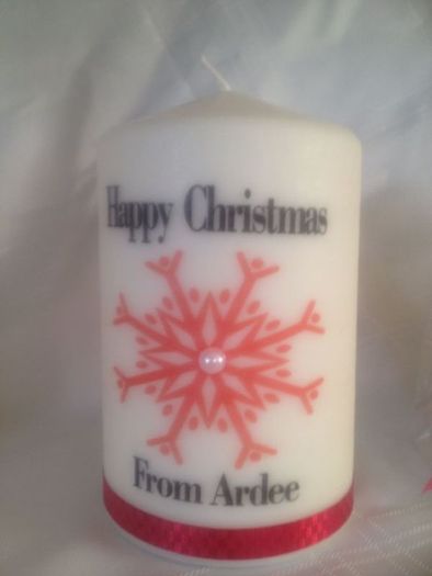 Personalised large christmas candle