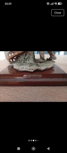 Original Italian Giuseppe Armani Capodimonte Figurine Two Children with Wheelbarrow