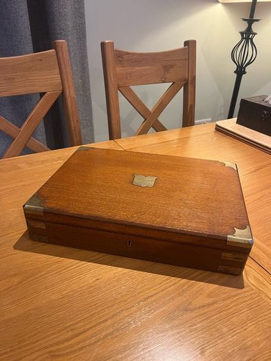 Antique Oak & Brass Box WW1 Connection