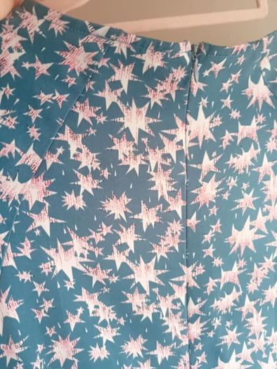 uk10 star print midi 3/4 sleeve